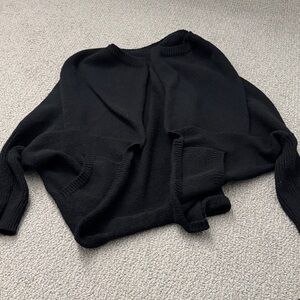SHEIN Black Open-Front Cardigan